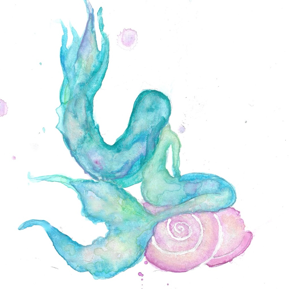 Dreamy mermaid watercolor art print